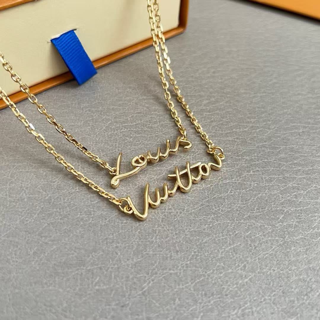 Louis Vuitton Double-Row Script Necklace